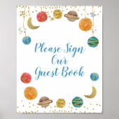 Planeten Weltraum Baby Bitte unterschreiben Sie un Poster (Vorne)