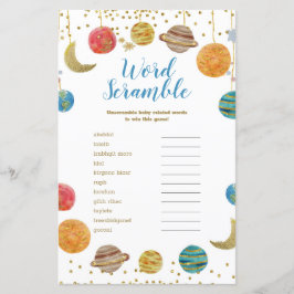 Planeten Weltraum Kinderdusche Word Scramble
