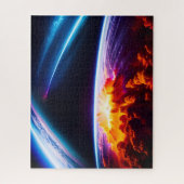 Planetenexplosion unter kosmischem Universum Puzzle (Vertikal)