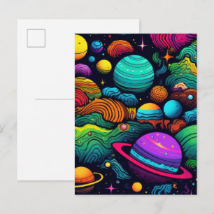 Planetenhintergrund Postkarte