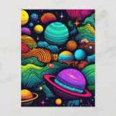 Planetenhintergrund Postkarte (Vorderseite)