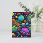 Planetenhintergrund Postkarte (Stehend Vorderseite)