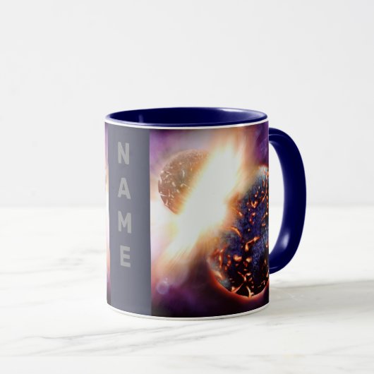Planetenkollision Tasse (VorderseiteRechts)
