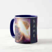 Planetenkollision Tasse (Vorderseite Links)
