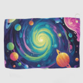 Planetenspin Golfhandtuch (Horizontal)