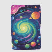 Planetenspin Golfhandtuch (Vorderseite)