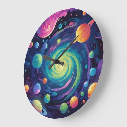 Planetenspin Große Wanduhr (Winkel)