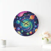 Planetenspin Große Wanduhr (Zuhause)