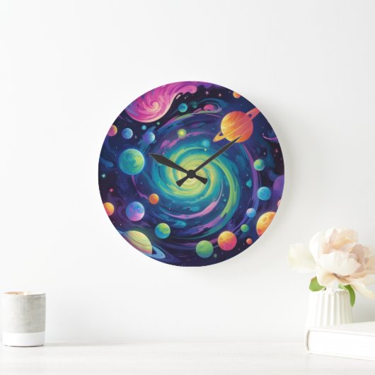 Planetenspin Große Wanduhr (Zuhause)
