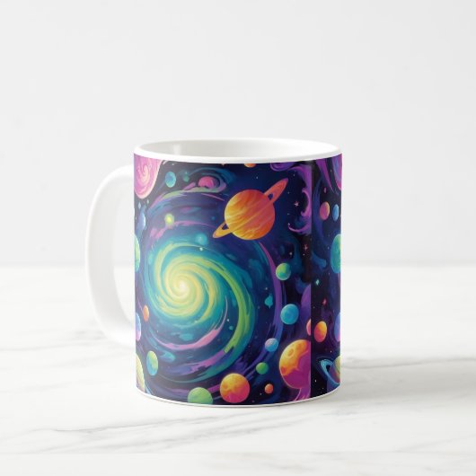 Planetenspin Kaffeetasse (Vorderseite Links)