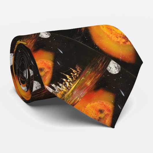 Planetenstadt Krawatte (Gerollt)