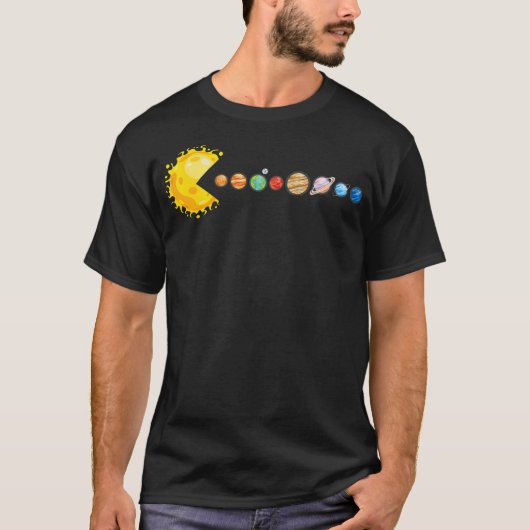 Planetensystem Sterne fressen Planeten Sonnenfinst T-Shirt (Vorderseite)