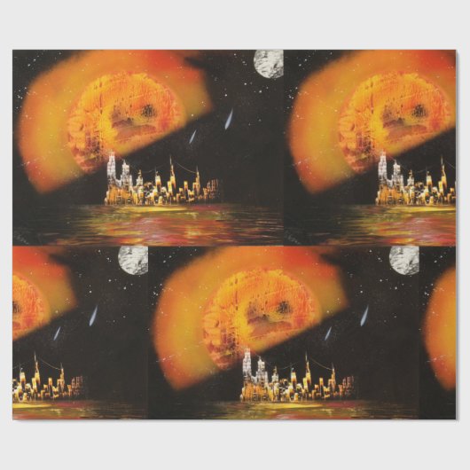 Planetentraum Geschenkpapier (Flach)