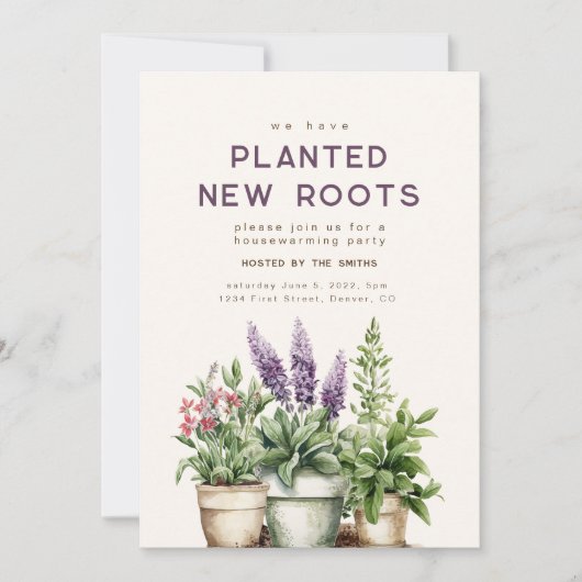 Planetes neues Roots Housewarming Party Einladung (Vorderseite)