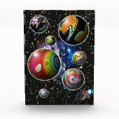 Planetoiden Farbige Acrylblock-Illustration Fotoblock (Vorderseite)
