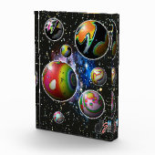 Planetoiden Farbige Acrylblock-Illustration Fotoblock (Rechts)