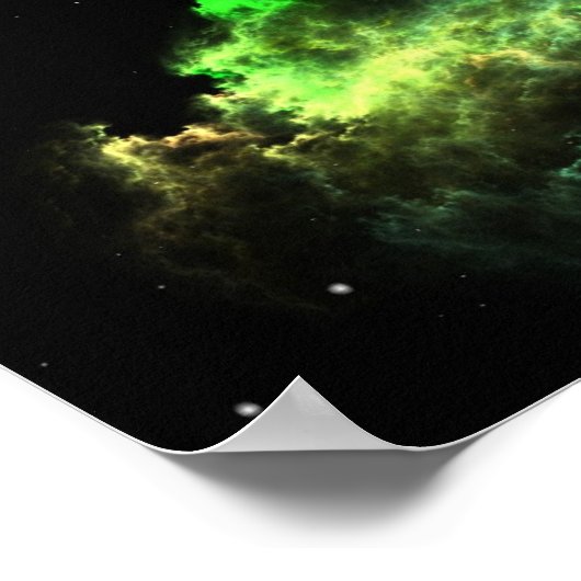 Planetoiden im Nebelcluster Poster (Ecke)