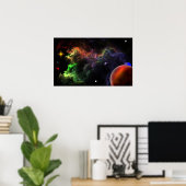 Planetoiden im Nebelcluster Poster (Heimbüro)