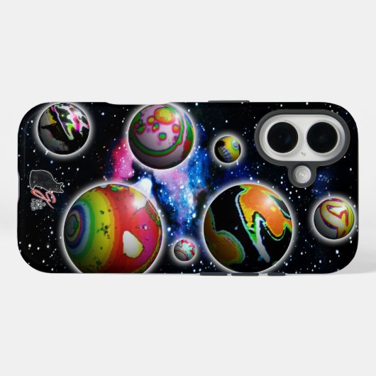 Planetoiden Tough Case-Mate iPhone Hülle (Rückseite (Horizontal))