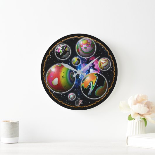 Planetoids-Uhr Große Wanduhr (Zuhause)