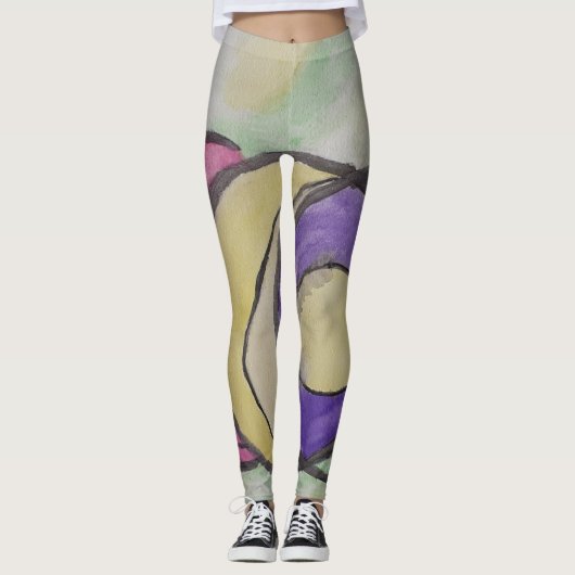 Planets Abstrakt Art Leggings (Vorderseite)
