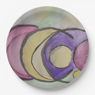 Planets Abstrakt Art Paper Plate Pappteller