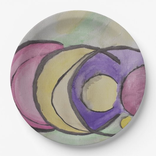 Planets Abstrakt Art Paper Plate Pappteller (Vorderseite)