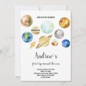 Planets Galaxy Geburtstagseinladungen Einladung (Vorderseite)