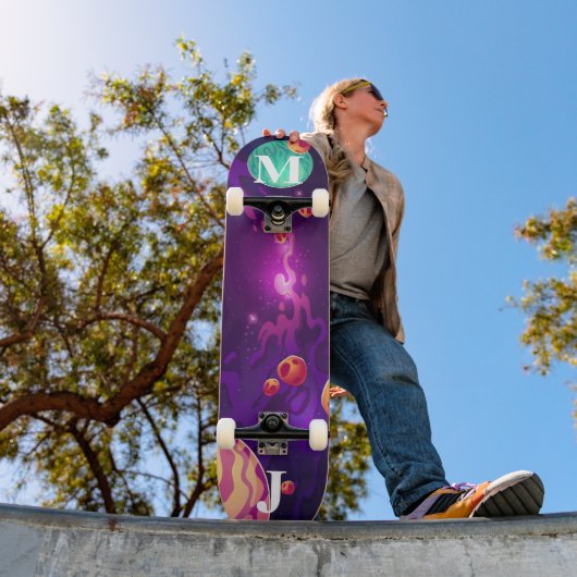 Planets in Space Personalized Skateboard (Außenbereich 1)