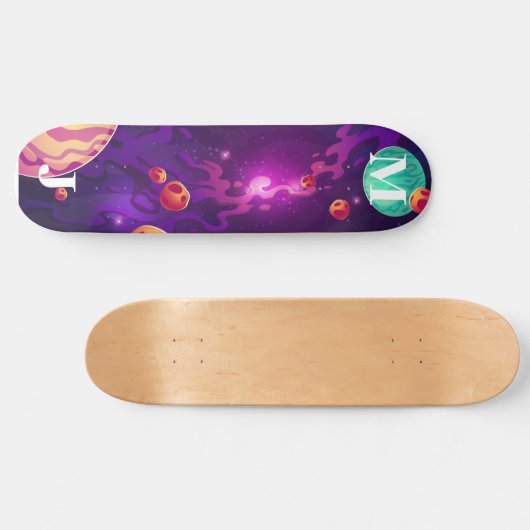 Planets in Space Personalized Skateboard (Horizontal)