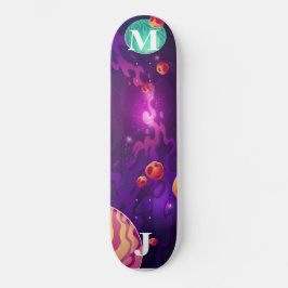 Planets in Space Personalized Skateboard