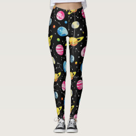 Planets Moons Galaxy Muster Leggings