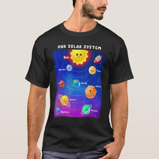 Planets of the Solar System Boys & Girls STEM Kids T-Shirt (Vorderseite)