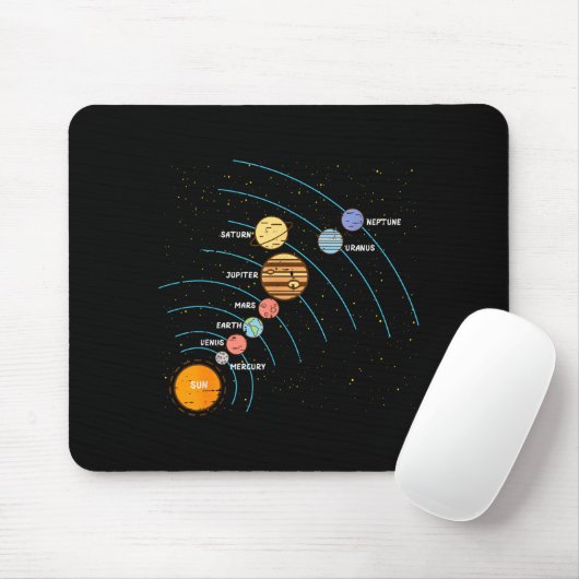 Planets Orbit Solar System Galaxy Science Women Ki Mousepad (Mit Mouse)