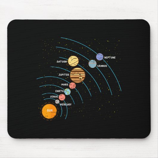 Planets Orbit Solar System Galaxy Science Women Ki Mousepad (Vorne)