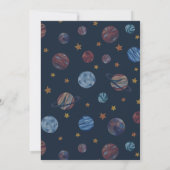 Planets Outer Space Boy Baby Shower Einladung (Rückseite)