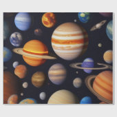 Planets Pattern Geschenkpapier (Flach)