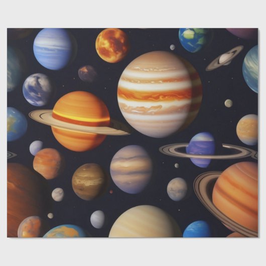 Planets Pattern Geschenkpapier (Flach)