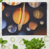 Planets Pattern Geschirrtuch (Gefaltet)