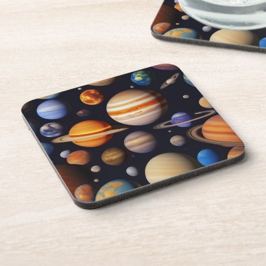 Planets Pattern Getränkeuntersetzer (Linke Seite)