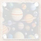 Planets Pattern Glasuntersetzer (Rückseite)