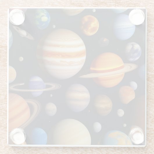 Planets Pattern Glasuntersetzer (Rückseite)