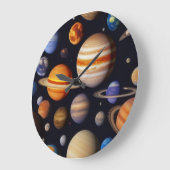 Planets Pattern Große Wanduhr (Winkel)