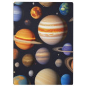 Planets Pattern Klemmbrett (Rückseite)