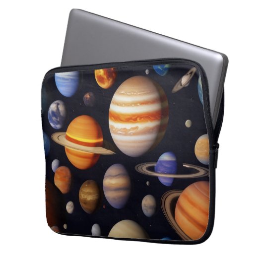 Planets Pattern Laptopschutzhülle (Vorderseite Links)