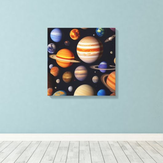 Planets Pattern Leinwanddruck (Insitu (Holzboden))