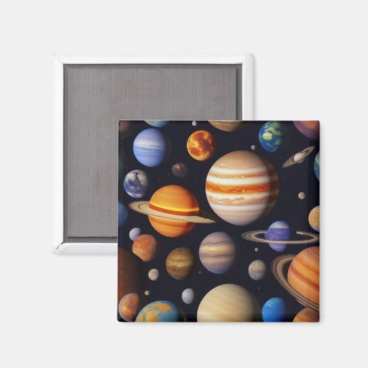 Planets Pattern Magnet (Vorderseite/Rückseite)