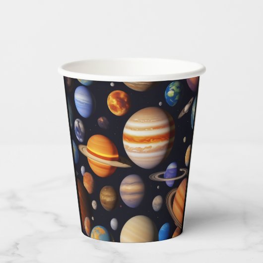 Planets Pattern Pappbecher (Rückseite)