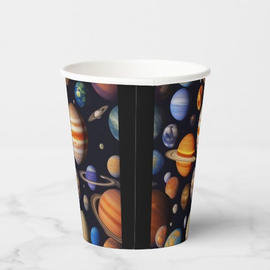 Planets Pattern Pappbecher (Rechts)