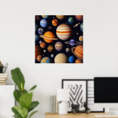 Planets Pattern Poster (Heimbüro)